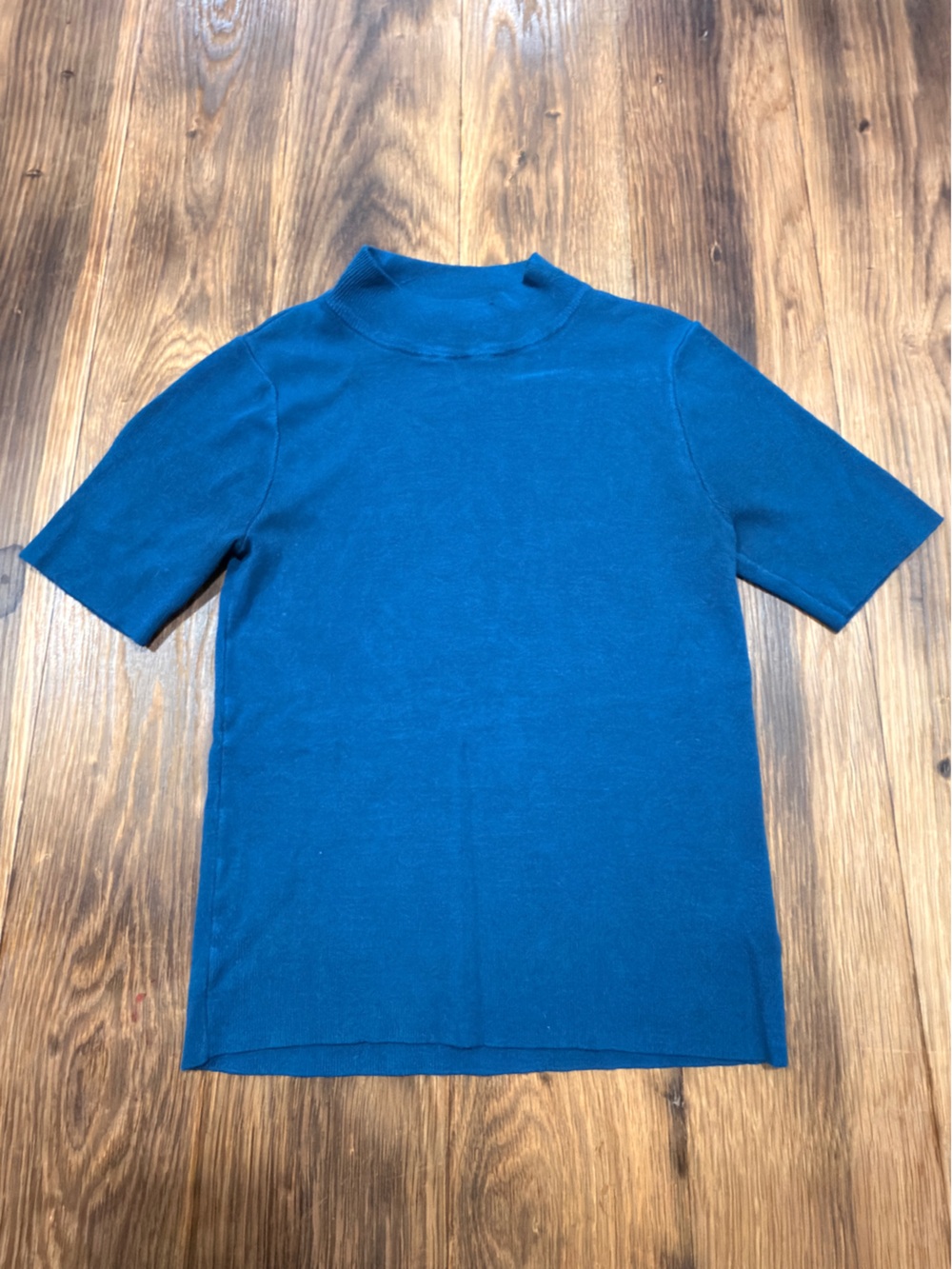 BE COOL Men's Short-Sleeve Turtleneck Sweater in Teal Blue